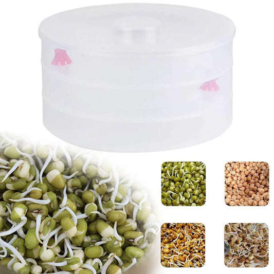 093 Plastic 3 Compartment Sprout Maker White - Zidbik