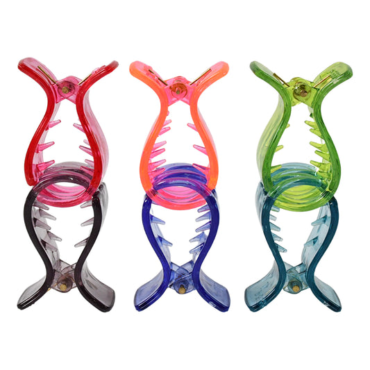 Big Hair Clips For Girls Kids Hair Accessories (6 Pcs Set Transparent) - Zidbik