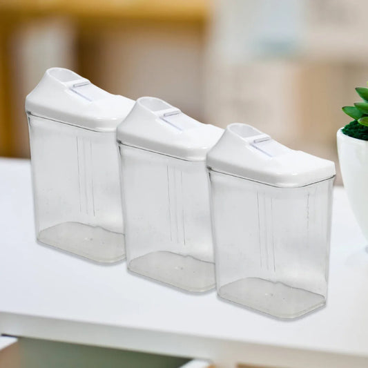 2782 Kitchen Storage Jars Container Set 3pc Transparent Jar Set For Home Kitchen Use - Zidbik