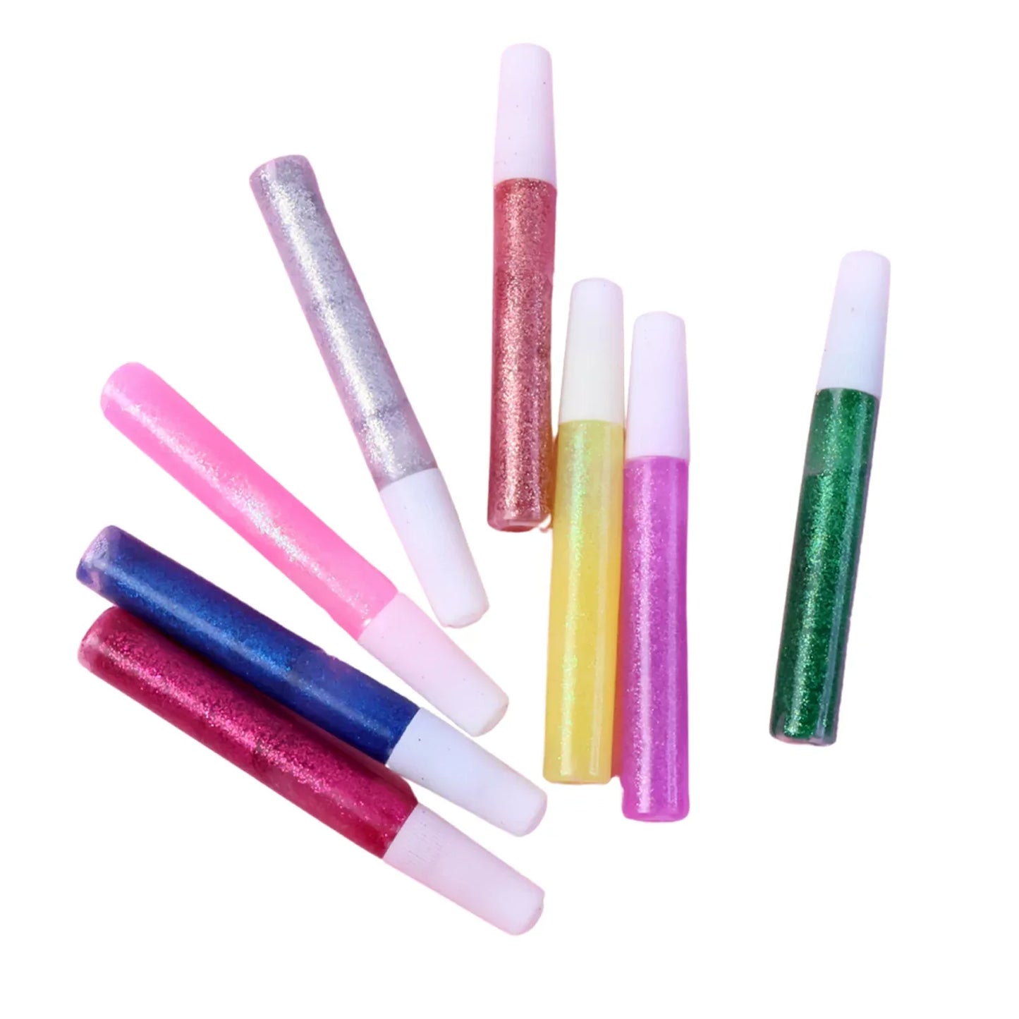 Diy Multi-color Glitter Craft Glue Pen Set (10ml 8 Pc) - Zidbik