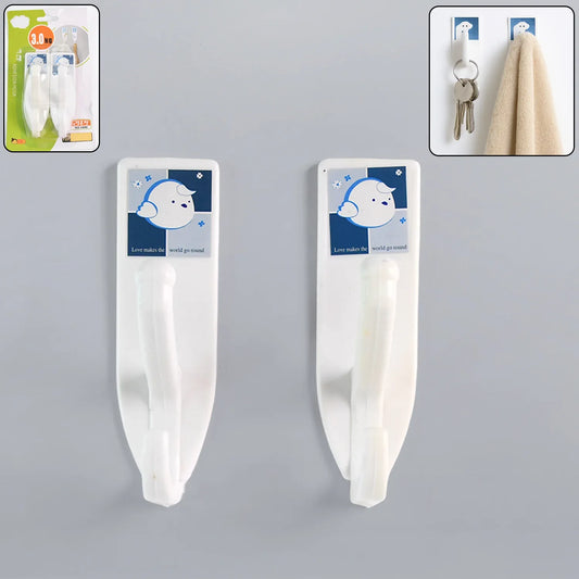 Multipurpose Strong Hook Self-adhesive Hooks For Wall Heavy Plastic Hook Sticky Hook Household For Home Decorative Hooks Bathroom All Type Wall Use Hook Suitable For Bathroom Kitchen Office - Zidbik