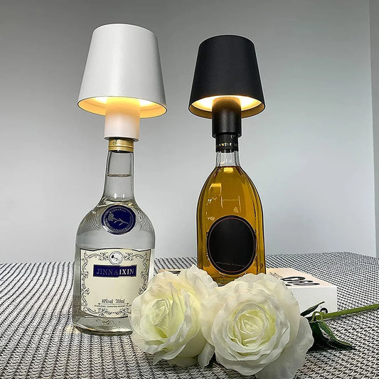 13073 Led Dimmable Bottle Lamp 3 Color Temperature Wireless Table Lamp For Indoor And Outdoor Usb Rechargeable Bottle Lamp For Family Restaurant Bar (1 Pc) - Zidbik