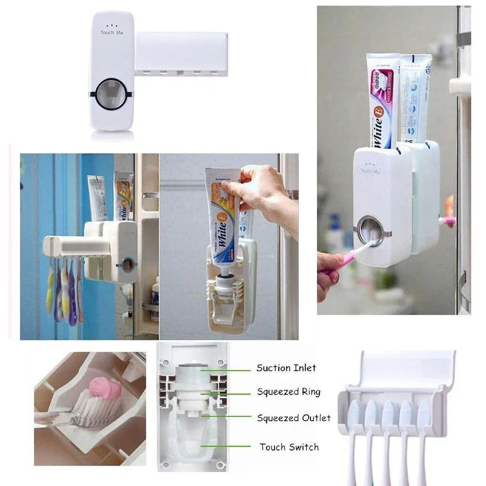 174 Toothpaste Dispenser Tooth Brush Holder - Zidbik