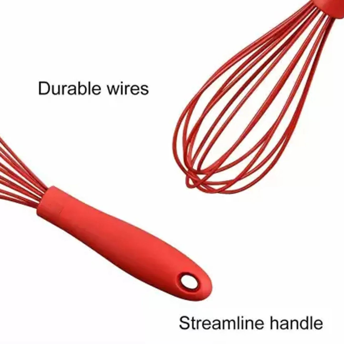 2930 Manual Whisk Mixer Silicone Whisk Cream Whisk Flour Mixer Rotary Egg Mixer Kitchen Baking Tool. - Zidbik