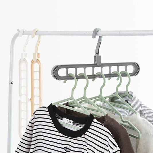 238 9 Hole Plastic Hanger Hanging Hook Indoor Wardrobe Clothes Organization Storage Balcony Windowsill Suit Racks - Zidbik