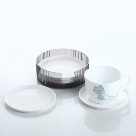 5513 Coasters Set Of 6 Plastic Coasters Spill Protection For Table Desk Durable And Non Slip Plastic Coaster Fit Common Size Drinking Glass Coffee Cup Tea Cup Mug - Zidbik