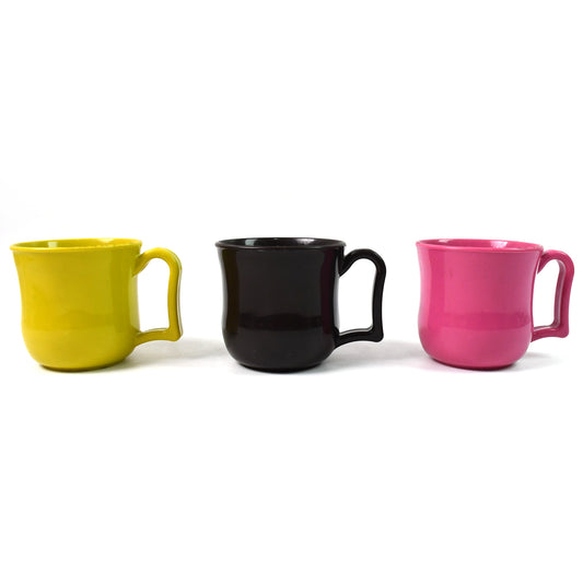 Premium Plastic Coffee Tea Cups Mug With Handle (1 Pc Loose Mix Color) - Zidbik