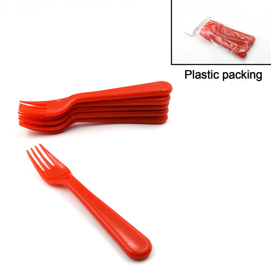 5968 Plastic Fork Spoon Fork Spoon Set Fruit Fork Spoon Set Baby Fork Spoonvegetable Fork Spoon Plastic Salad Spoon Dessert Spoon (6pc Set) - Zidbik