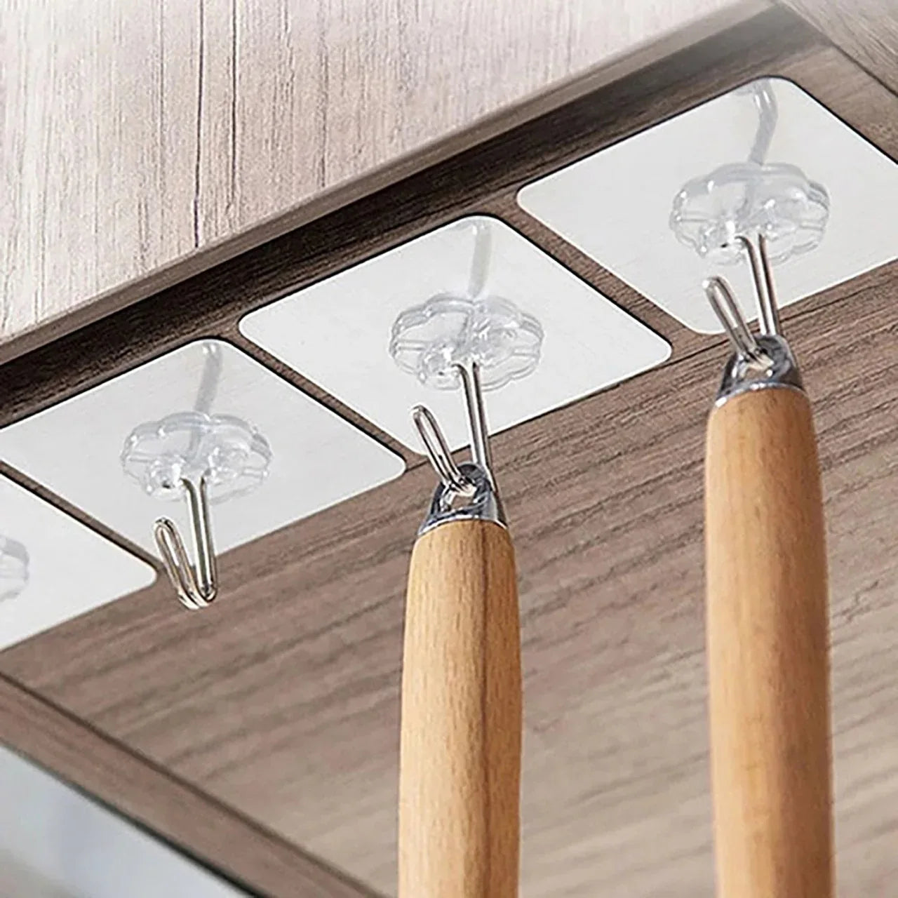 9055 100pc Multipurpose Strong Small Stainless Steel Adhesive Wall Hooks - Zidbik