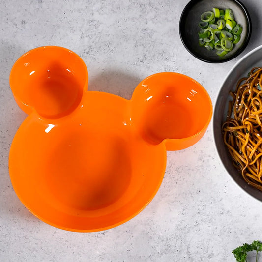 5624 Mickey Mouse Shape Plates For Kids Bpa Free Unbreakable Childrens Food Plate Kids Bowl Fruit Plate Baby Cartoon Bowl Plate Tableware (1 Pc) - Zidbik