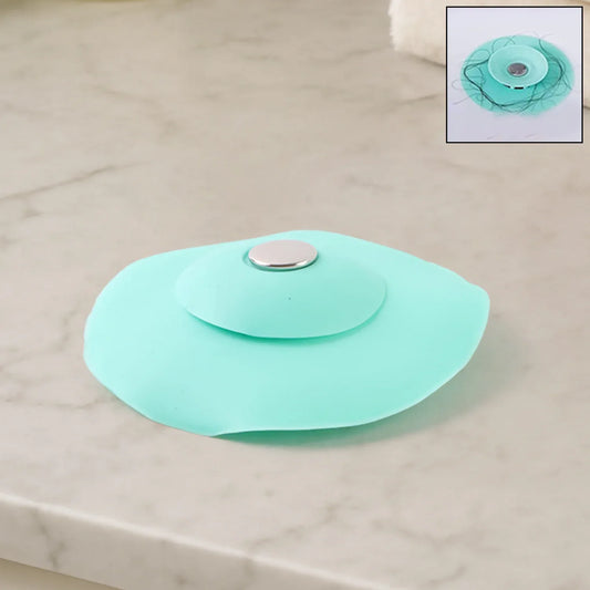 Creative 2-in-1 Light Green Silicone Sewer Sink Sealer Cover Drainer (Multicolour) - Zidbik