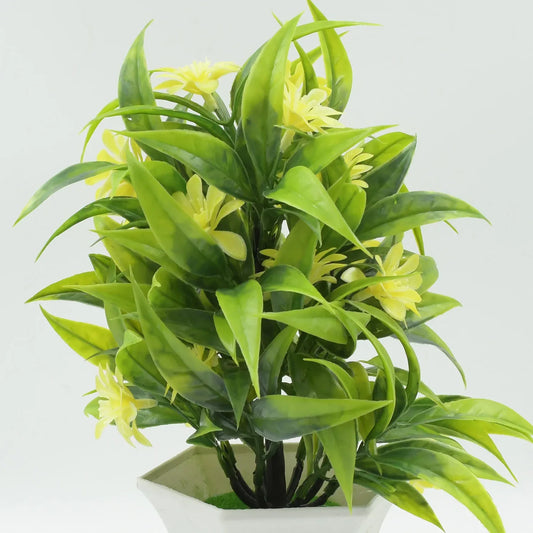 Wild Artificial Flower Plants With Cute Pot Flower Plant For Home Office Decor Tabletop And Desk Decoration Artificial Flower For Balcony Indoor Decor Plants For Living Room (1 Pc) - Zidbik