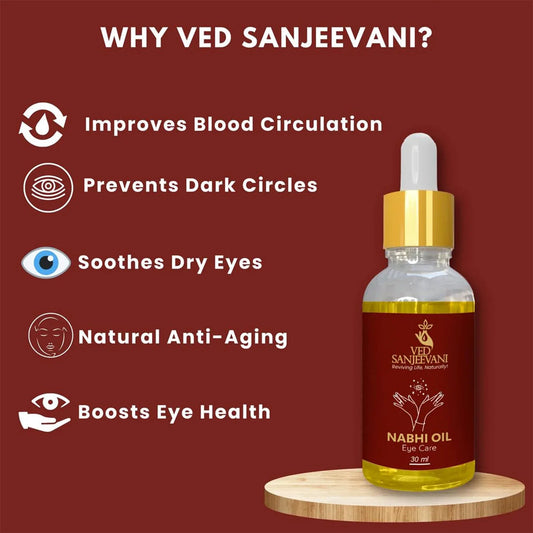 Ved Sanjeevani 100 Organic Ayurvedic Nabhi Oil For Eye Care (30ml 1 Pc) - Zidbik