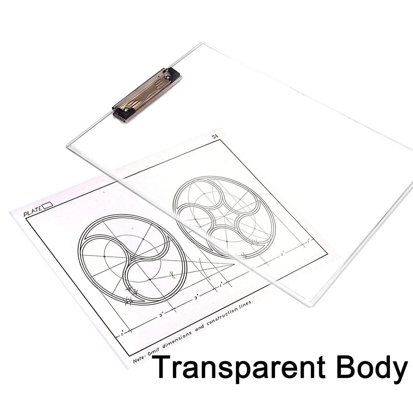 4080 Transparent Premium Exam Pad Best For Students In All Exams Unbreakable Flexible Board With A Centimeter Measuring Side Pad For School Exam Use