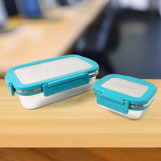 Apex Jerry Lunch Box Premium Stainless Steel Food Container (2 Pc 700+200 Ml Approx) - Zidbik