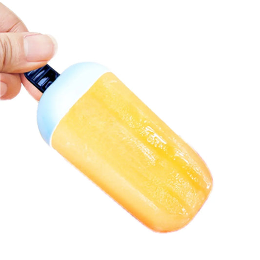 1148 Plastic Ice Candy Maker Kulfi Maker Moulds Set With 6 Cups (Multicolour) - Zidbik