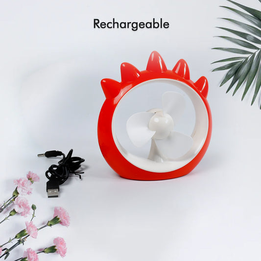 7713 Mini Desktop Fan Rechargeable Table Fan Handheld Fan Usb Fan Desk Fan Cooling Fan For Home Office Car Multi Use Fan (Battery Not Include)