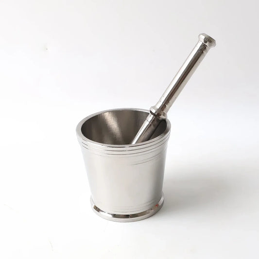 Heavy Duty Stainless Steel Mortar And Pestle Set For Kitchen Khalbatta Set (2 Pc Set) - Zidbik