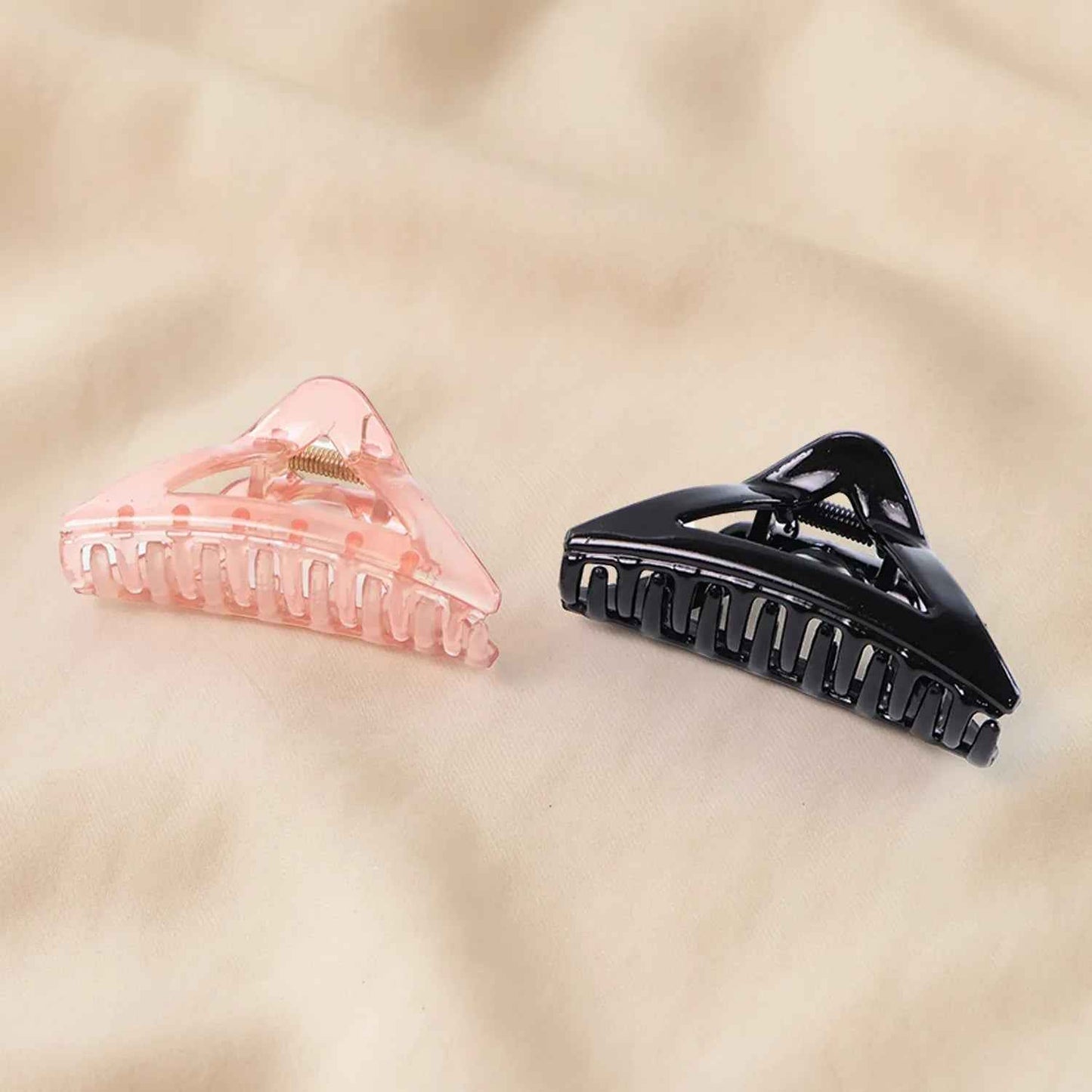 Triangle Shape Mix Color Plastic Hair Claw Clip 1 Pc Durable Grip For Women And Girls - Zidbik