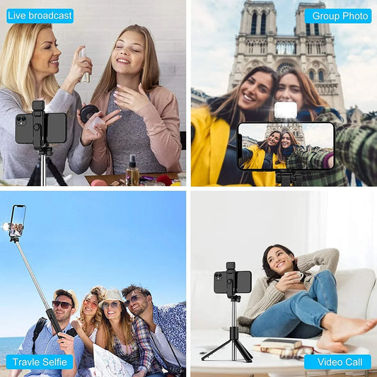 3 In 1 Wired Selfie Stick With Extendable Handle (70 Cm Long) - Zidbik