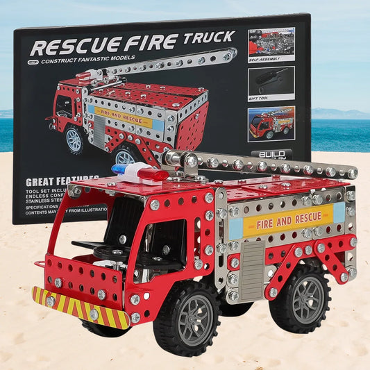 Metal Diy Fire Truck Building Blocks For Kids (Fire Truck 292pcs Of Truck Tool 1 Set) - Zidbik