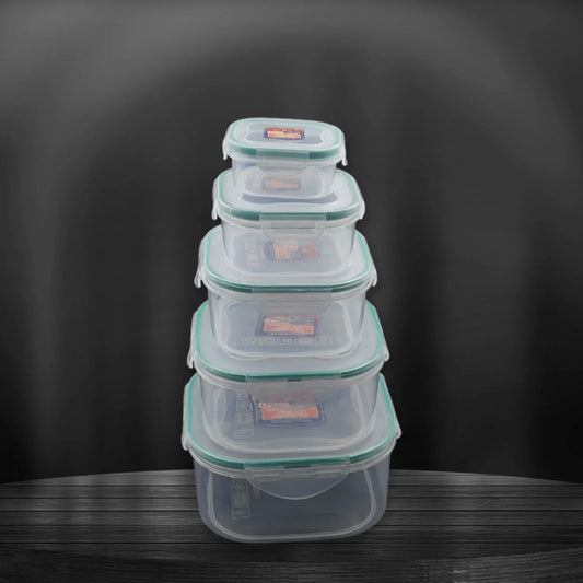 5498 Kitchen Containers Set Fridge Storage Boxes Plastic Containers For Kitchen Organizer Kitchen Accessories Items For Storage Organizer Snap-seal (Lunch Boxstorage Organizer) (5 Ps Set) - Zidbik