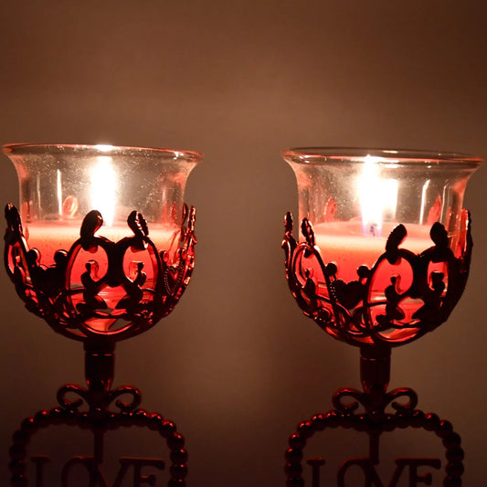 Tea Lights Holder Candle Stand (2 Pc Set) - Zidbik