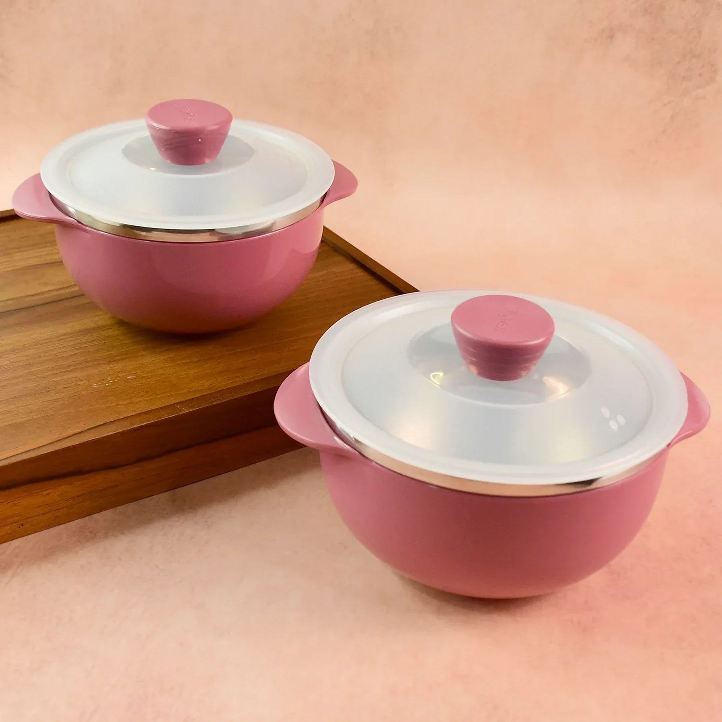 Apex Premium Plastic Serving Bowl Set With Lids (2 Pc) - Zidbik
