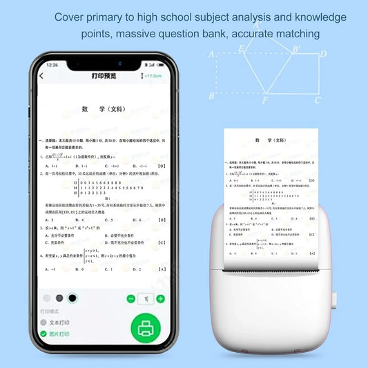 8838 Pocket Mini Printer Mobile Phone Bluetooth Connection Wireless Mini Thermal Printer With Android Or Ios App For Pictures Portable Smart Printercontains 1 Rolls Thermal Paper With Fast Paper Output For Photo Image - Zidbik