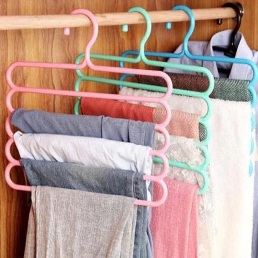 587 5 In 1 Multipurpose Plastic Hanger Assorted (5-layer) - Zidbik