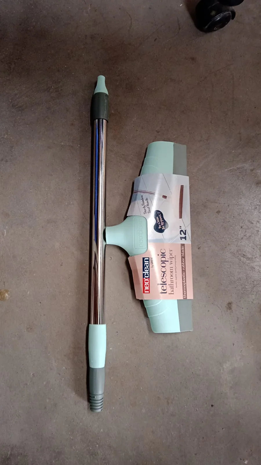 8708 Ganesh Telescopic Bathroom Wiper 12 Inch (30 Cm) - Zidbik