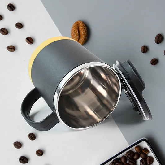 Insulated Coffee Mug With Spill-proof Lid (Approx 450ml 1 Pc) - Zidbik