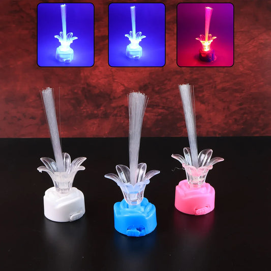 Multi-color Led Fiber Optic Flower Night Lamps (Mix Color 3 Pc) - Zidbik