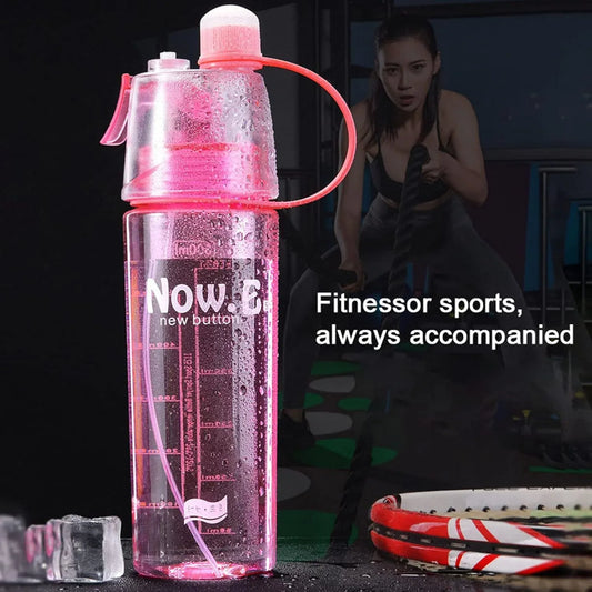 Plastic 2 In 1 Mist Spray Water Bottle (Multicolor 400 Ml 1 Pc) - Zidbik