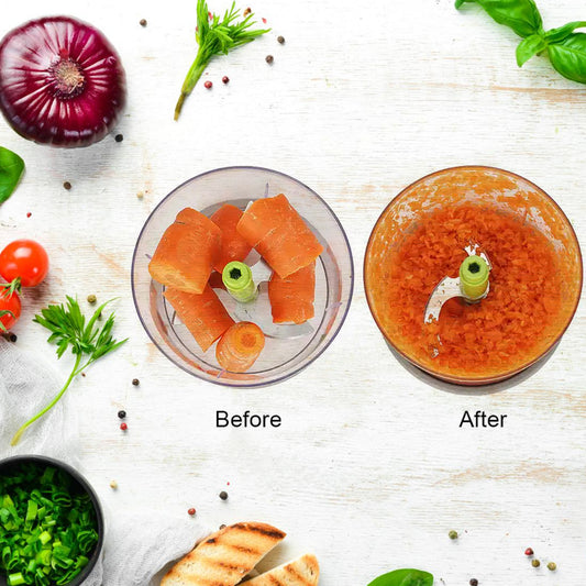 5790 Manual Press Fruit Vegetable Chopper With 3 Stainless Steel Blades Anti-slip Base And Locking System Cutting Chopper For Kitchen (650 Ml) - Zidbik