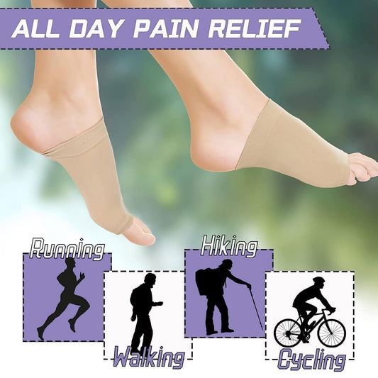 13022 Foot Arch Support For Men Women Medial Arch Support For Flat Feet Correction Sleeve With Cushion Plantar Fasciitis Leg Foot Pain Relief Product Foot Care For Orthopedic Shoes Slippers (1 Pair) - Zidbik