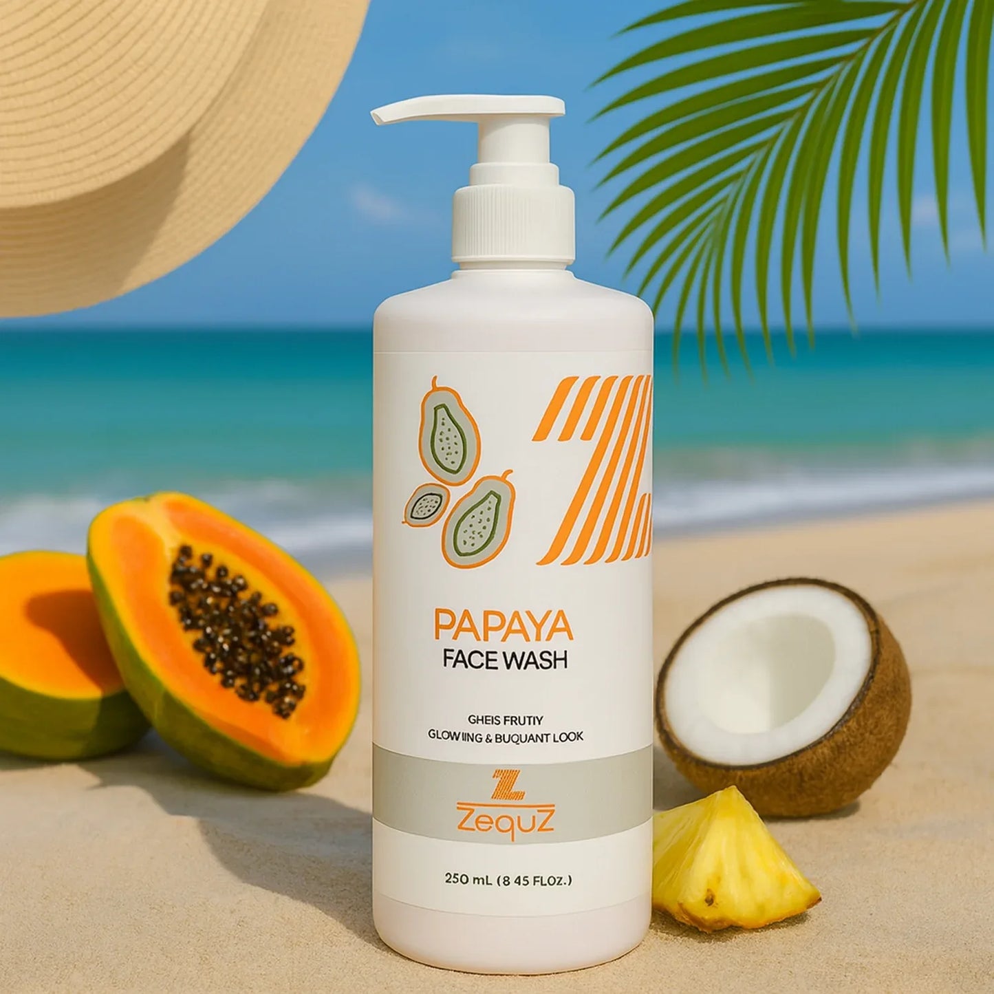 Zequz Papaya Face Wash - (1 Pc 250 Ml) - Zidbik