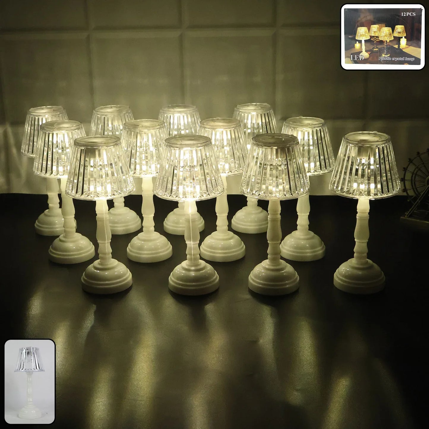 Led Crystal Table Lamps (12 Pc) - Zidbik