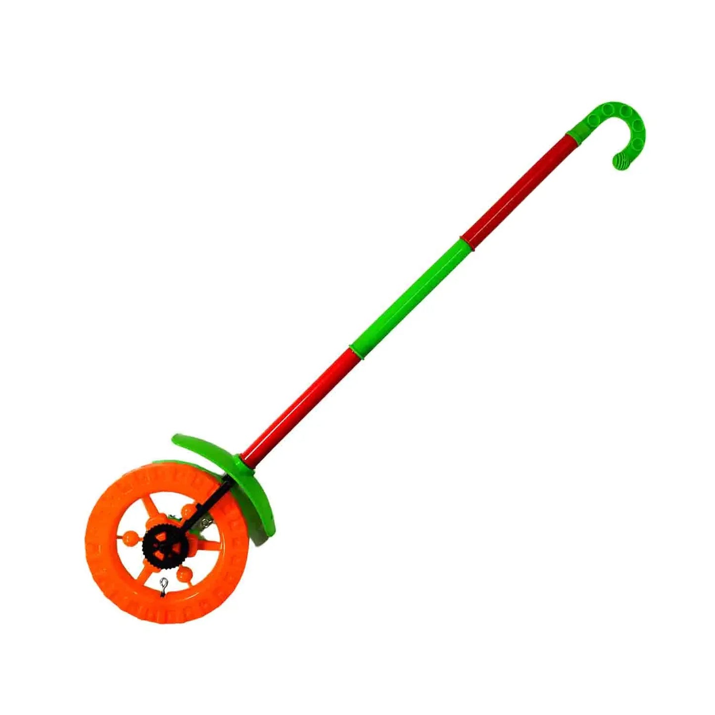 4435 Plastic Single Wheel Push Run Toy With Handle And Two Lights On Wheel. Push Toy For Kids. - Zidbik