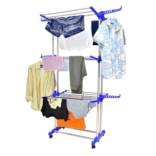 Foldable Stainless Steel Clothes Drying Stand Rack - Zidbik