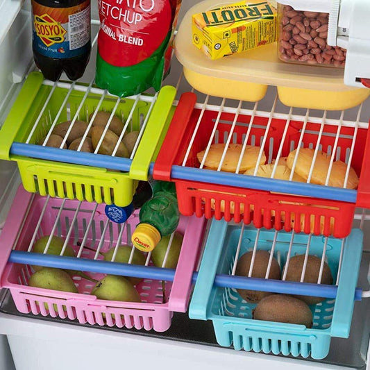 5338 Virgin Freeze Storage Unbreakable Adjustable Multi Color Tray With Extra Storage Easy To Remove Easy To Clean Pack Of 4 Tray - Zidbik