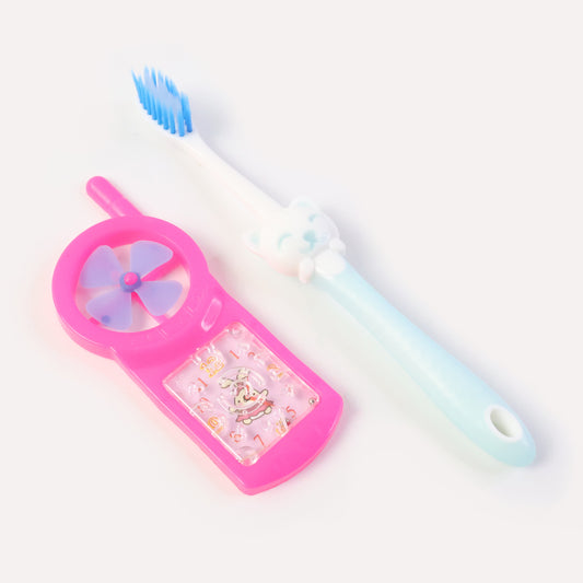 Kids Toothbrush And Fan Toy Set