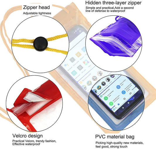 0601 Waterproof Mobile Pouch (6.2 Inch Random Colour) - Zidbik