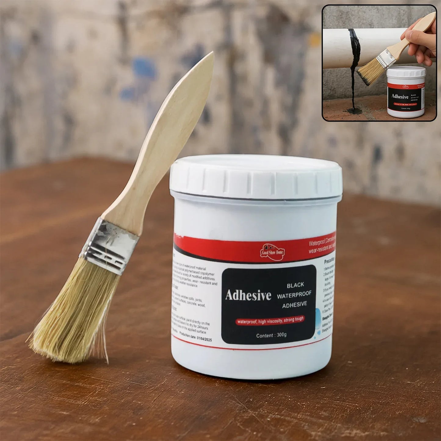 Black Waterproof Adhesive Paste 300 Gm - (Set) - Zidbik