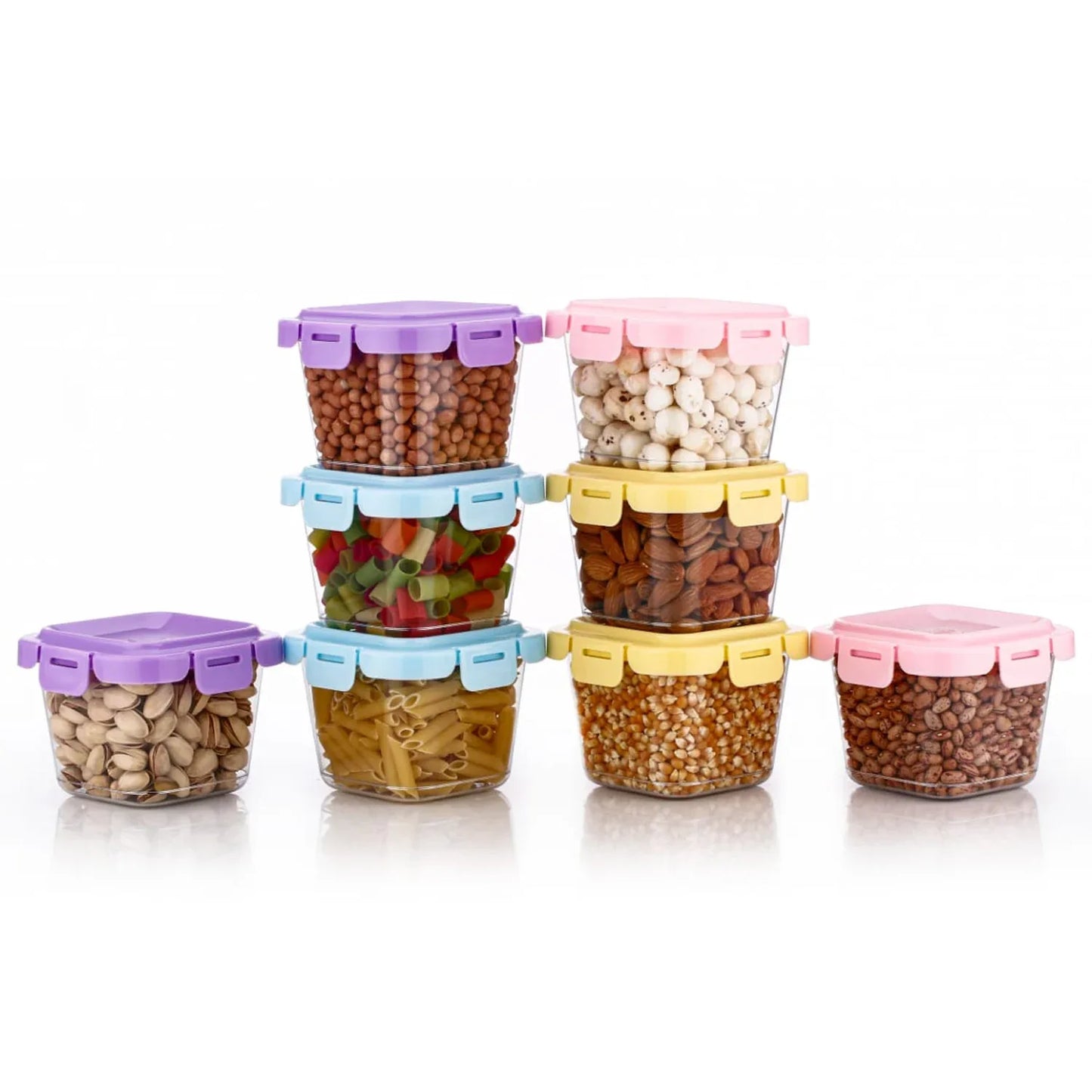 Plastic Food Storage Containers With Lid (4 Pcs Set 500 Ml) - Zidbik