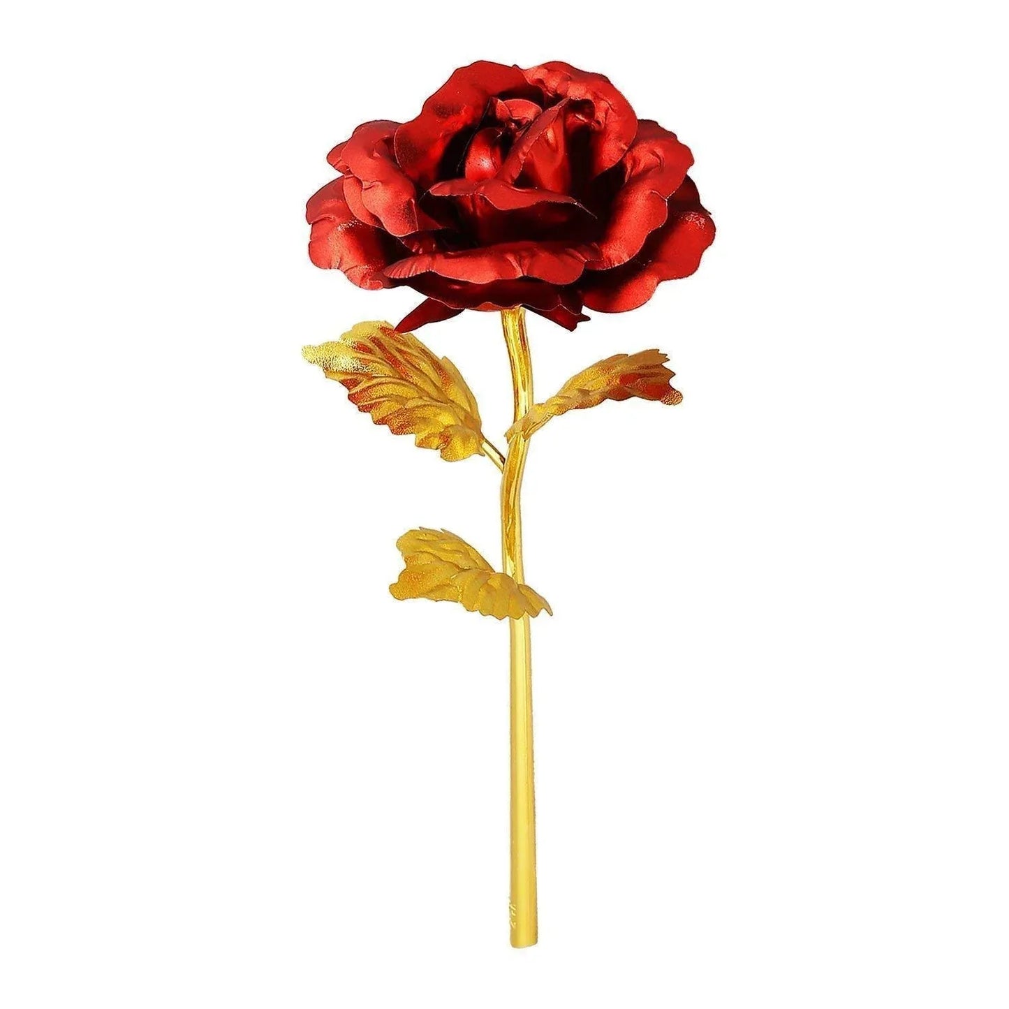 879 24k Artificial Golden Rosegold Red Rose With Gift Box (10 Inches) - Zidbik