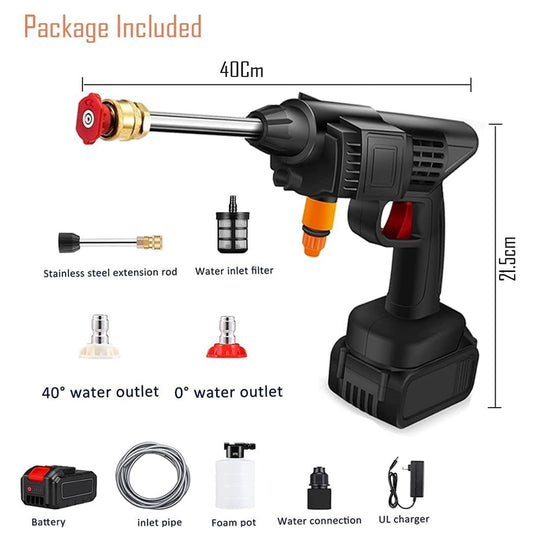 8550 48v Car Washing Kit Portable Pressure Washer With Rechargeable Cordless Pressure Washer Gun Handheld Pressure Washer For Car Car Washer Gun (Type 1- Single Battery) - Zidbik