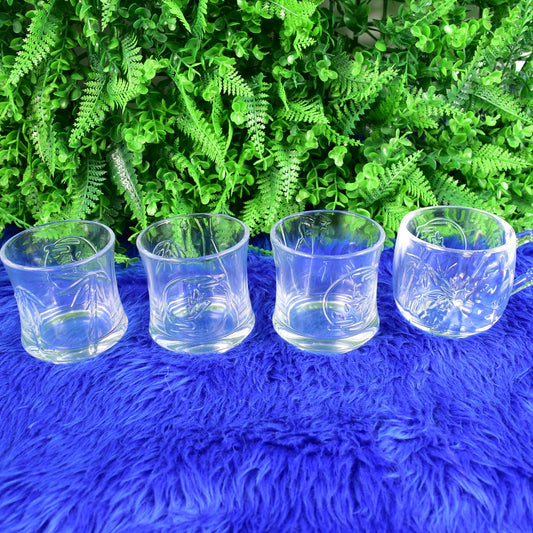 Glass 3 Pc Tumbler 1 Pc Cup Set (4 Pcs Set) - Zidbik