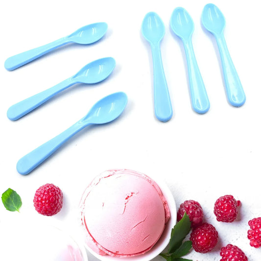 5349 Food Plastic Spoon Set Plastic Table Spoon Set Plastic Tea Spoon Coffee With Abs Plastic Heat-resistant Spoon (6 Pc Set ) - Zidbik