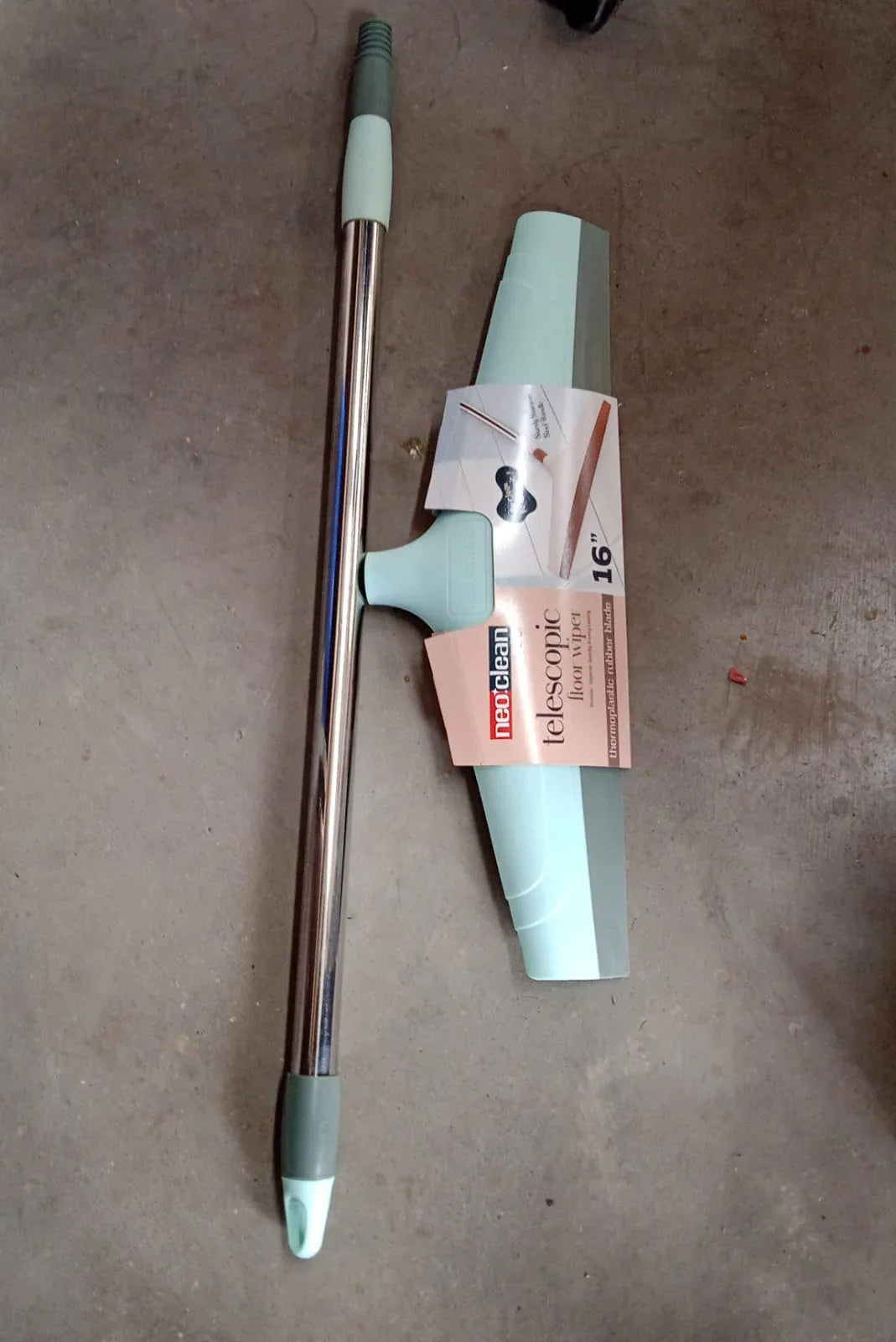 8709 Ganesh Telescopic Floor Wiper 16 Inch (40 Cm) - Zidbik